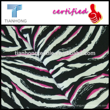 zebra design woven cotton spandex twill elastane printed stretch fabric for skinny pants